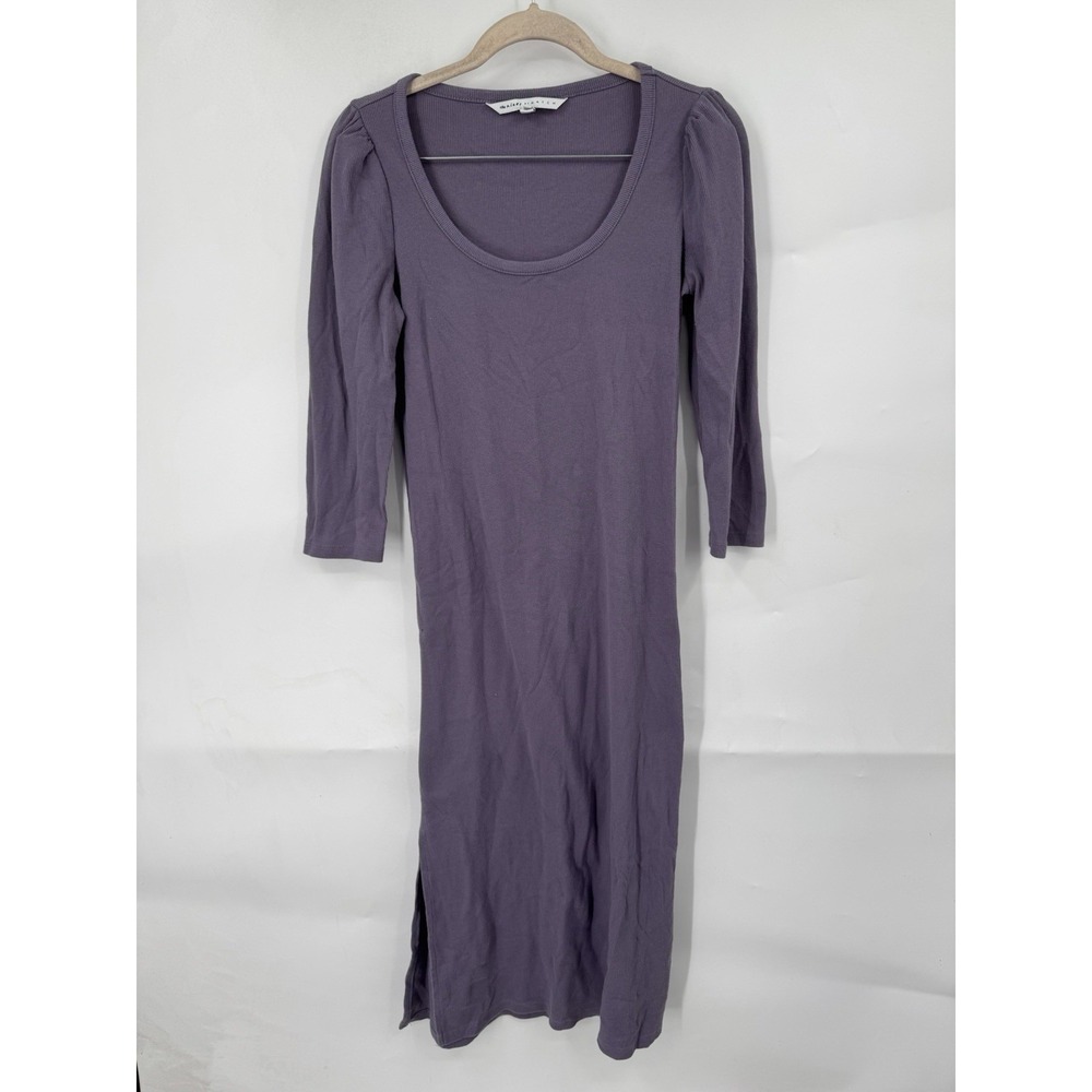 The Nines by HATCH Purple Ribbed Jersey Maternity‎ Dress Women XS Black Casual